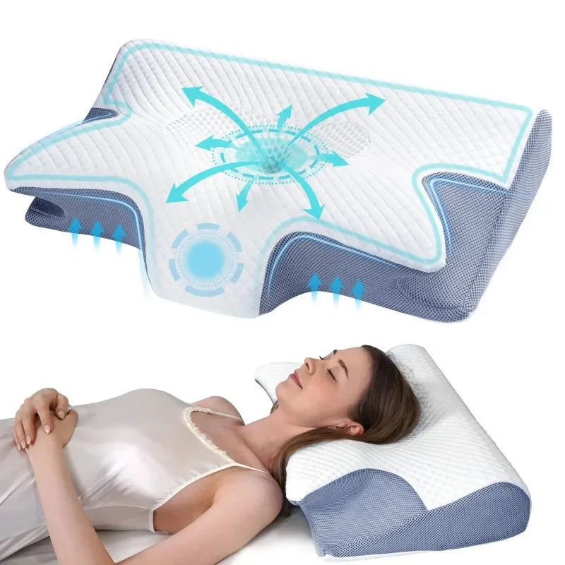 VoenLux Pillow Sleep Memory For Neck Pain Relief Stomach Support Comfortable Pillow
