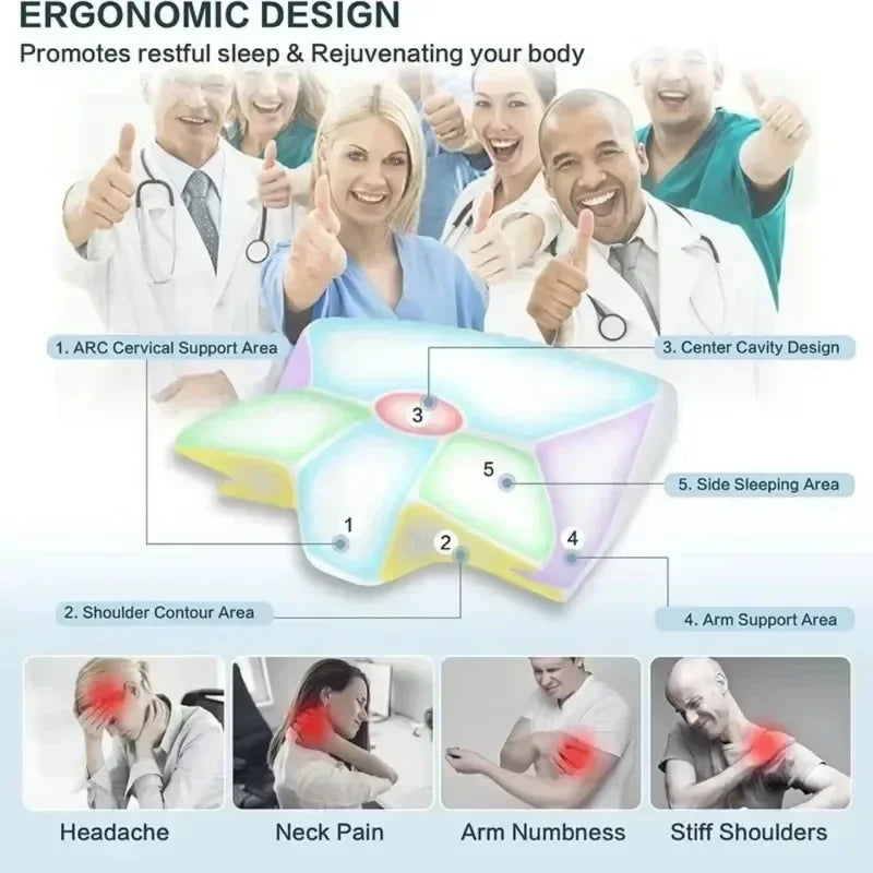 VoenLux Pillow Sleep Memory For Neck Pain Relief Stomach Support Comfortable Pillow